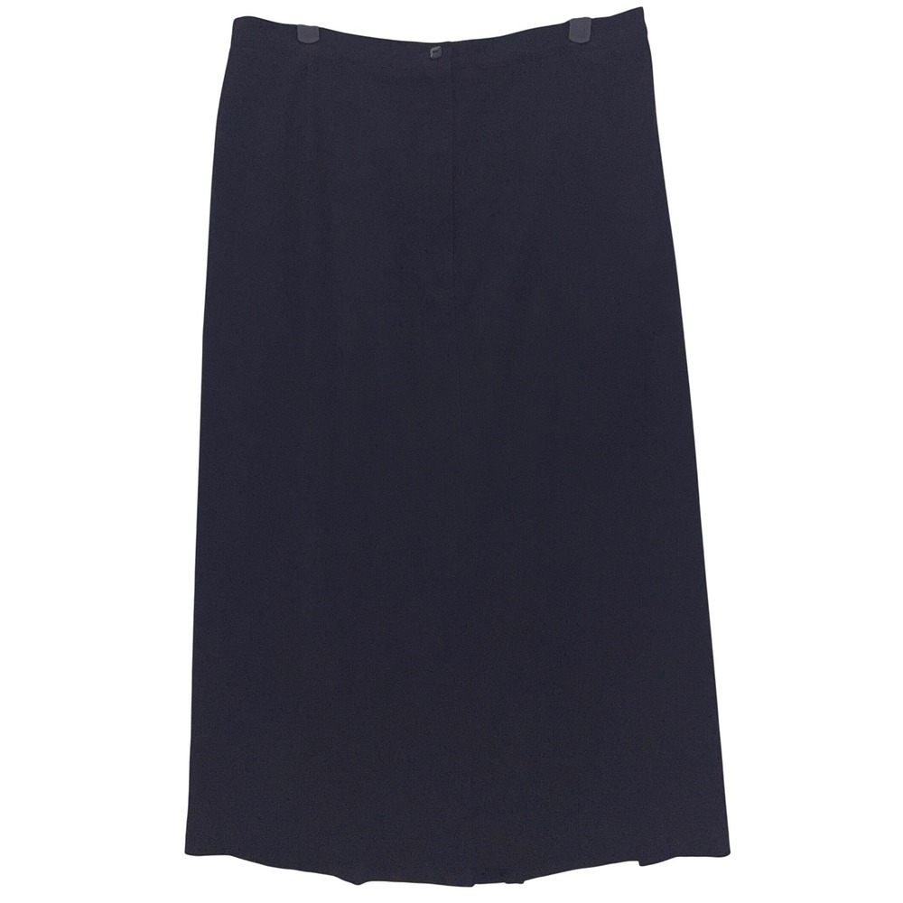 Napa Valley Black Midi Skirt 20W Pockets Elastic Back Vent Plus Curvy